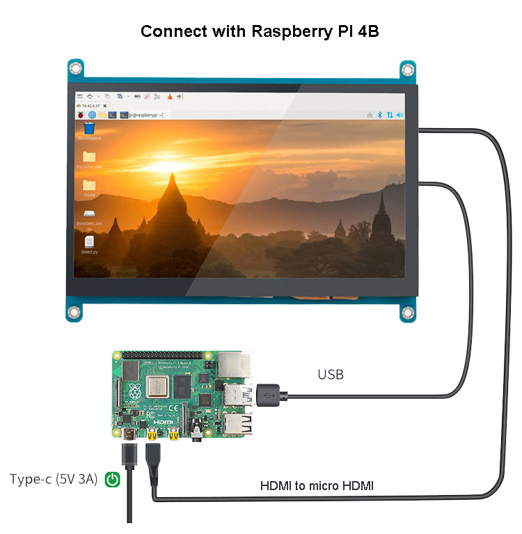 5 inch display connect with raspberry pi