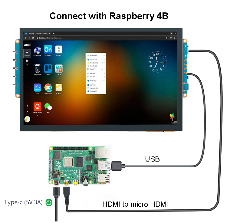 10.1 hdmi display connect wih raspberry pi