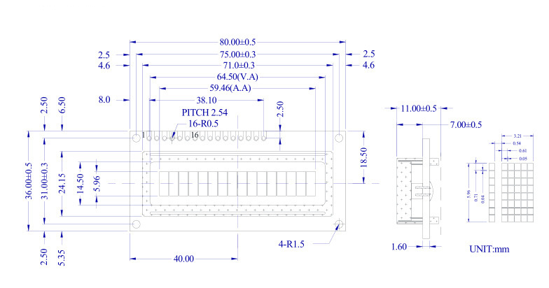 1601 size drawing